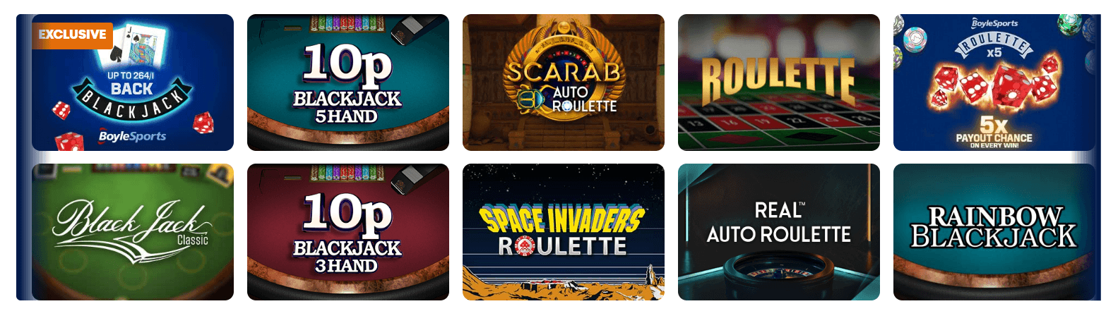 Juegos de Mesa de BoyleSports Casino